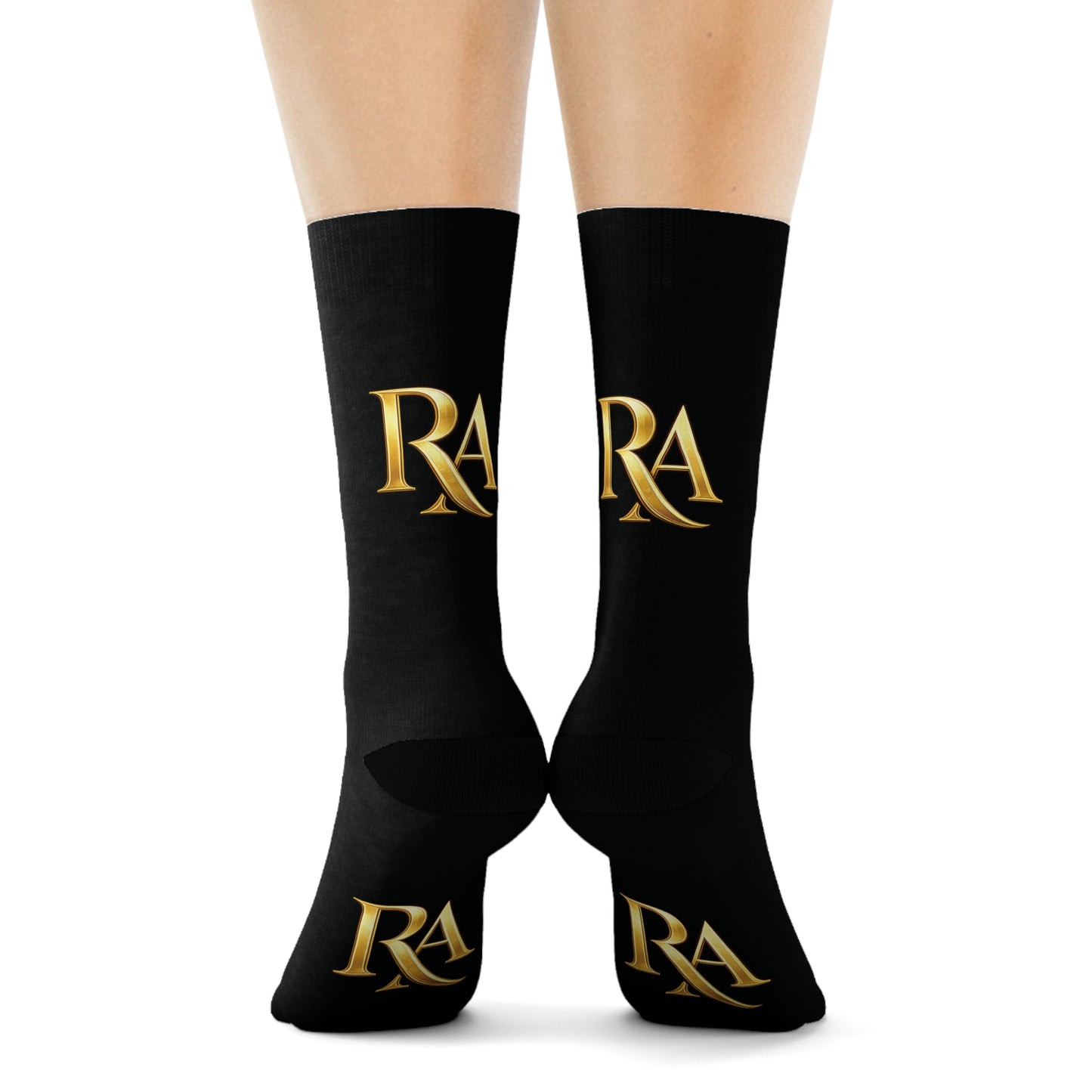 Luxury Lettered Socks with Gold 'RA' Monogram