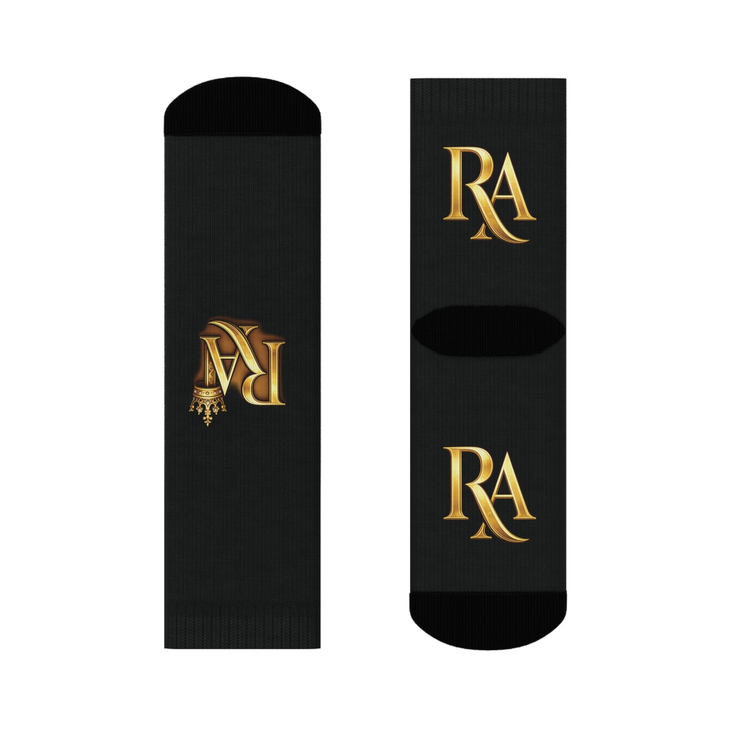 Luxury Lettered Socks with Gold 'RA' Monogram