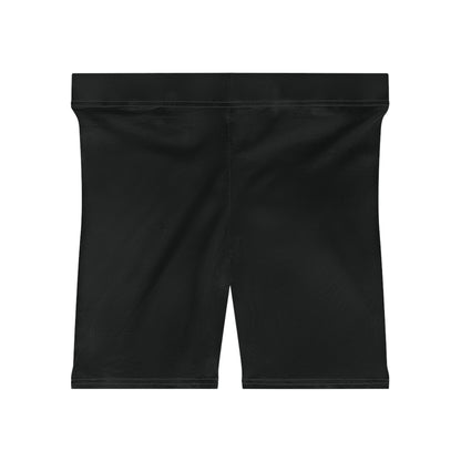 Royal Ascend Black Biker Shorts with Gold 'RA' Crown Logo