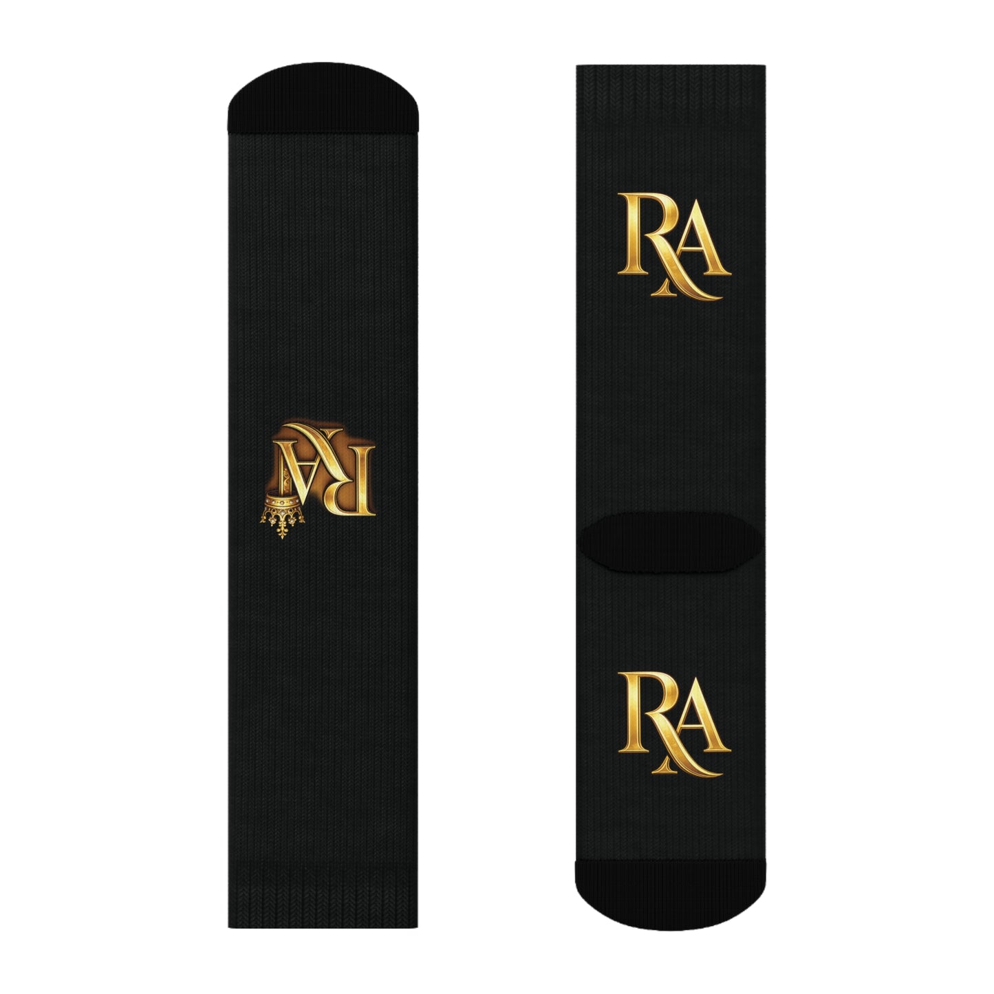 Luxury Lettered Socks with Gold 'RA' Monogram