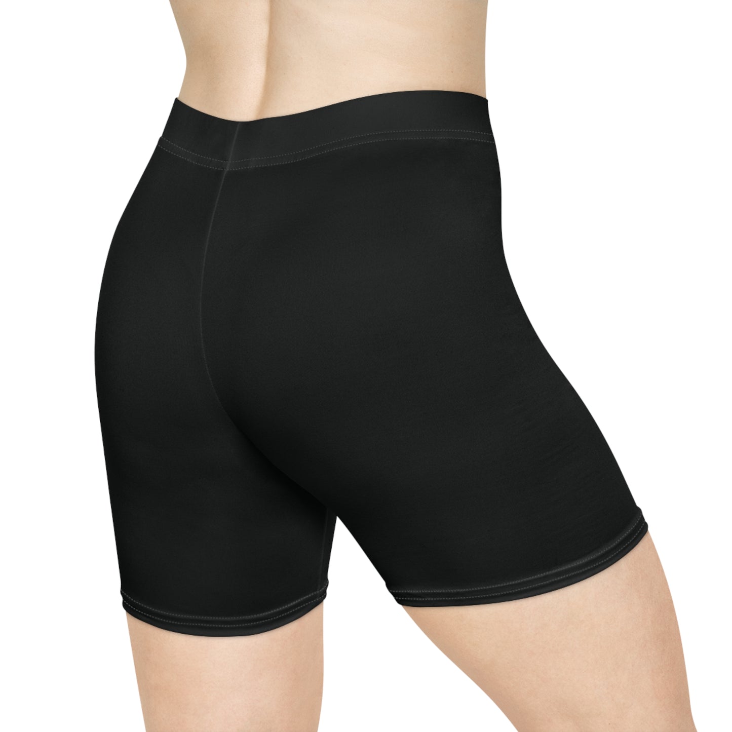 Royal Ascend Black Biker Shorts with Gold 'RA' Crown Logo