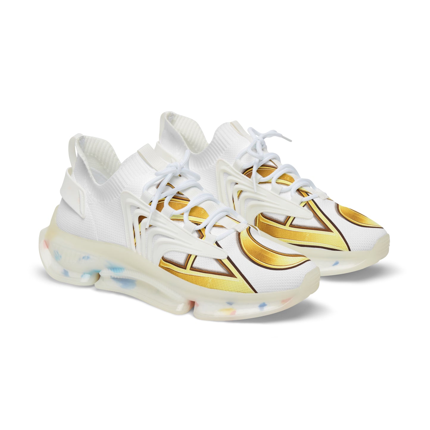 Sneakers with Gold Script Accent