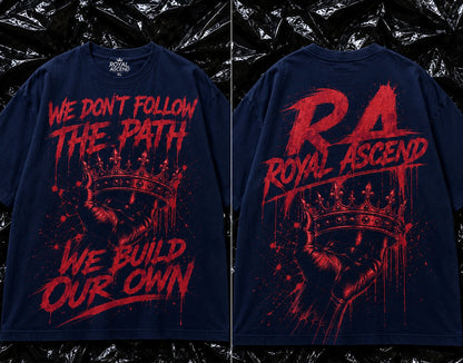 Royal Ascend™ “Build Our Own” Premium Boxy Tee – Midnight Blue Edition