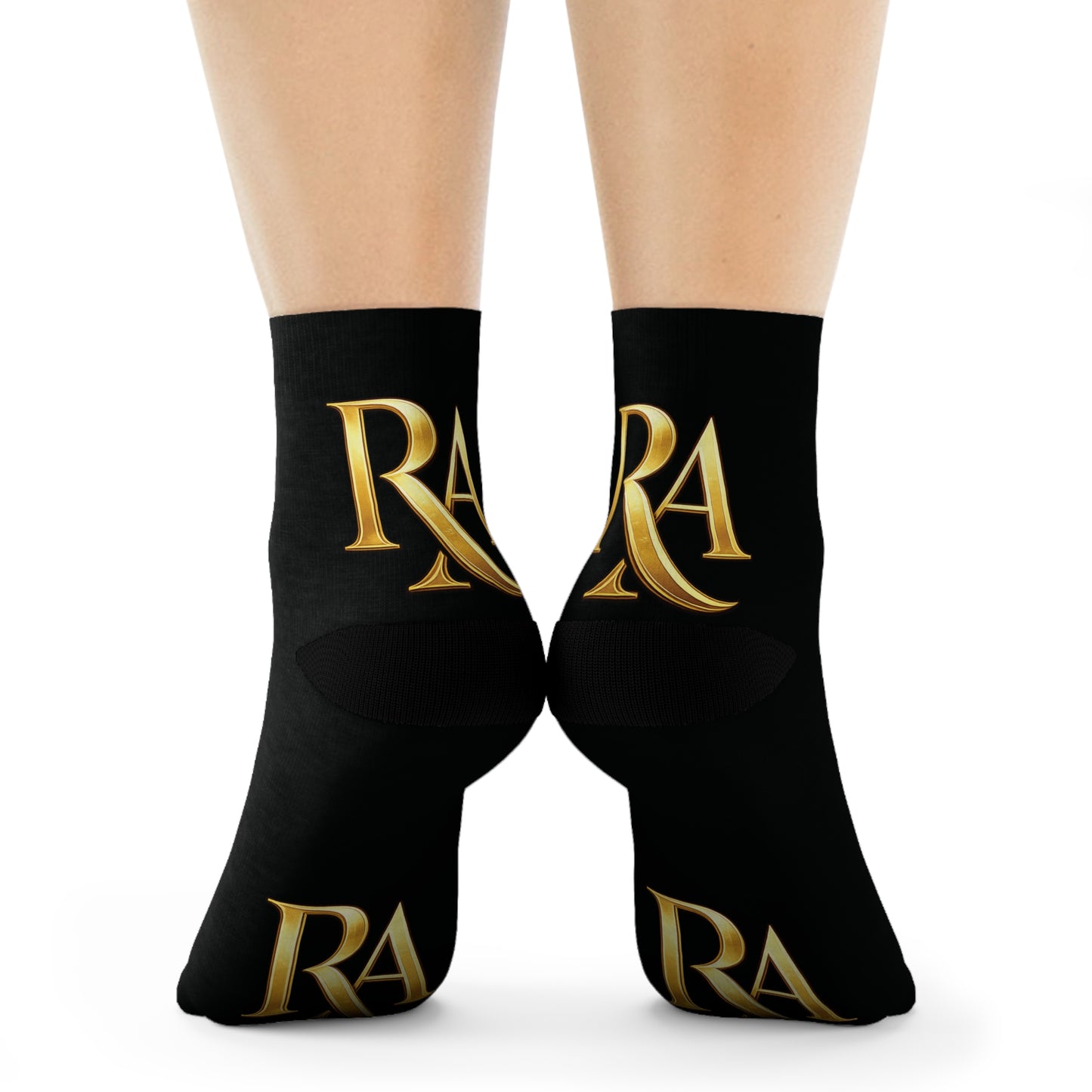 Luxury Lettered Socks with Gold 'RA' Monogram