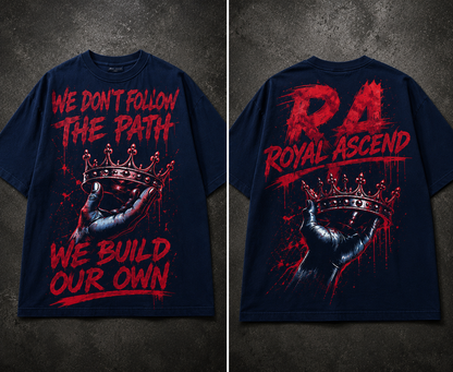 Royal Ascend™ “Build Our Own” Premium Boxy Tee – Midnight Blue Edition